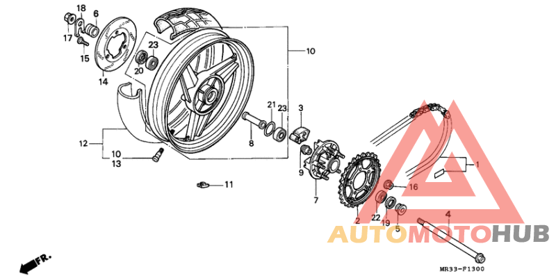 Rear wheel complete assy