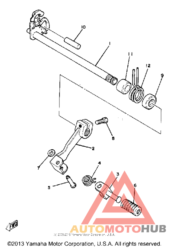 Shift shaft - pedal