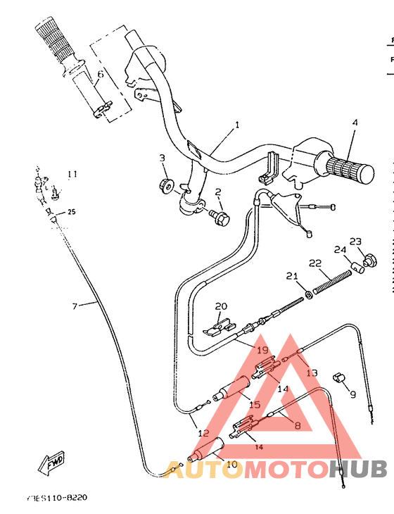 Steering handle. cable