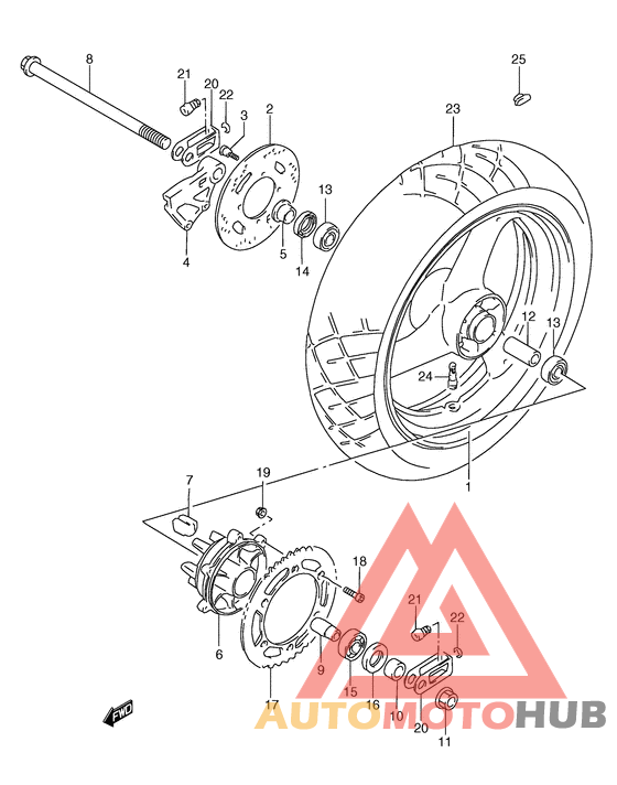Rear wheel complete assy