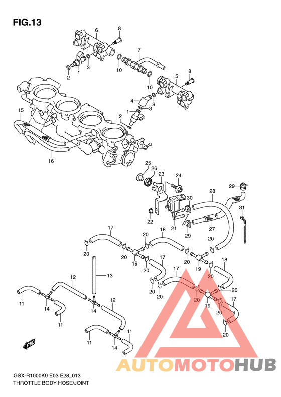 Throttle body hose/joint