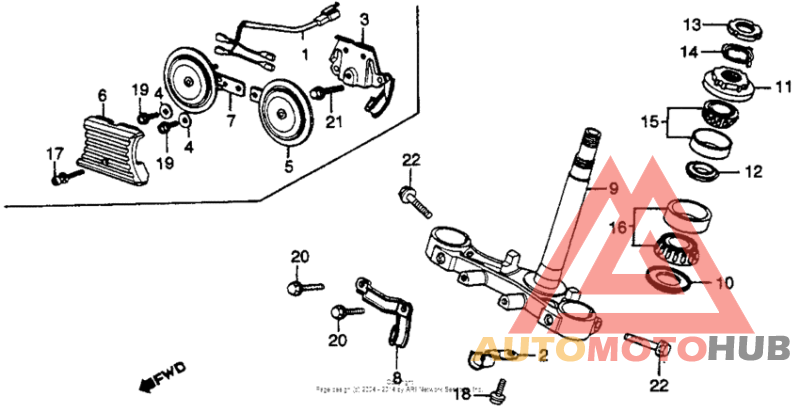 Steering stem + horn
