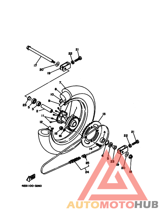 Rear wheel complete assy