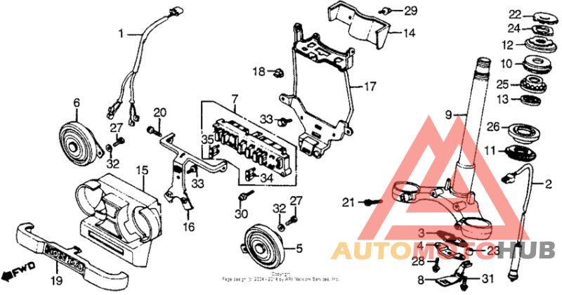 Steering stem + horn