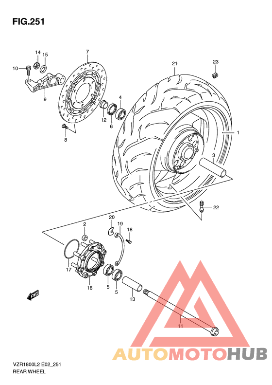 Rear wheel complete assy