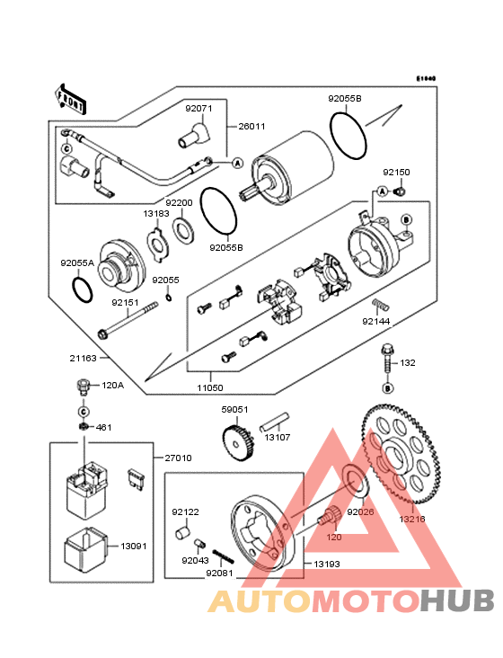 Starter motor/starter clutch