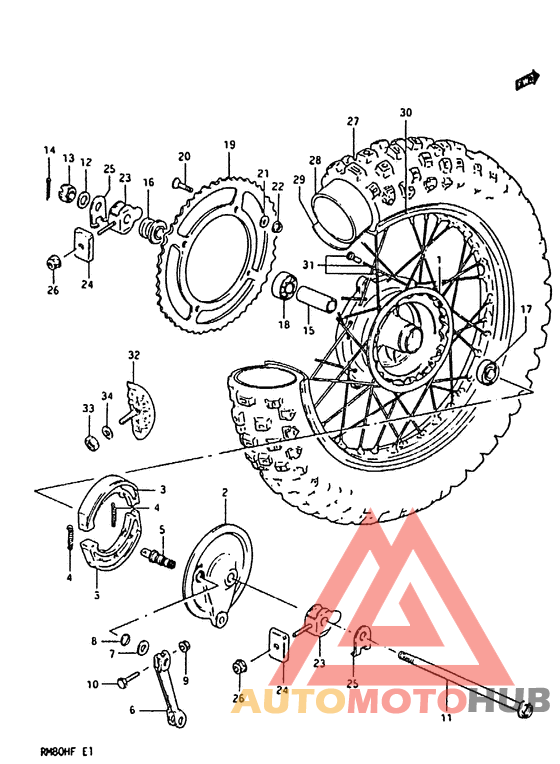 Rear wheel complete assy