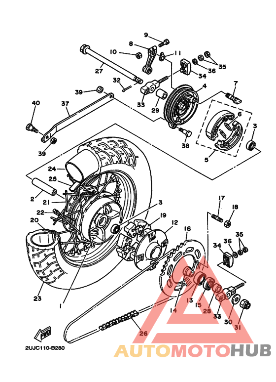 Rear wheel complete assy