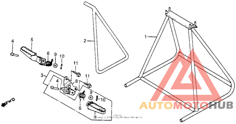 Main stand + side stand + footpegs