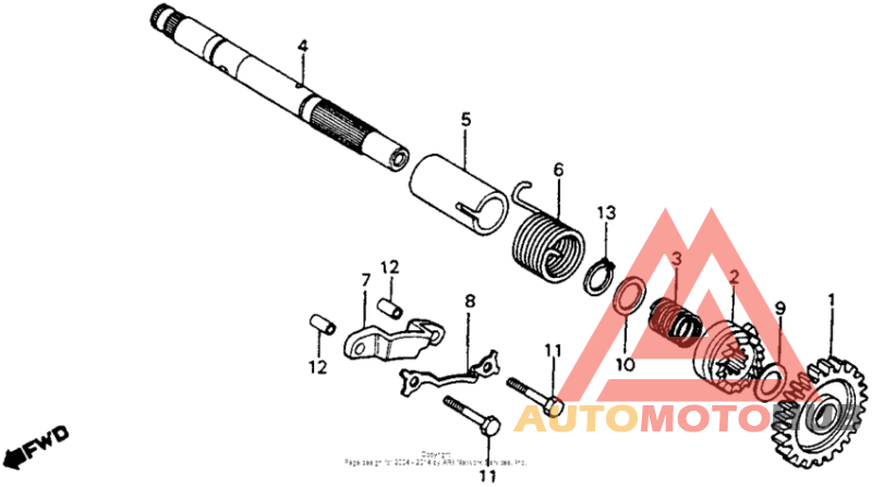 Kick starter spindle 81