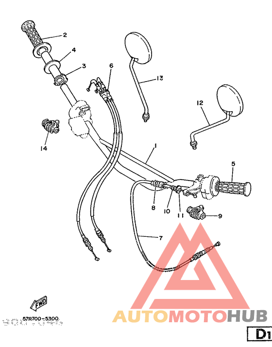 Steering handle. cable