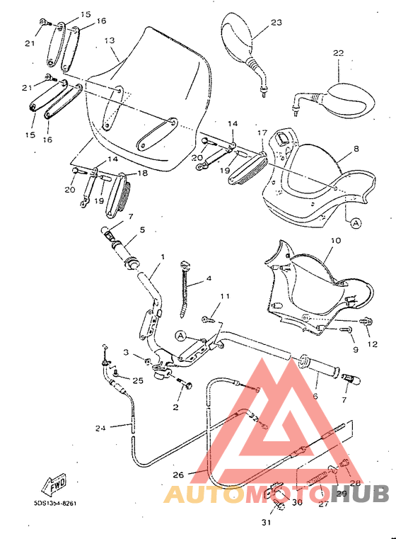 Steering handle. cable