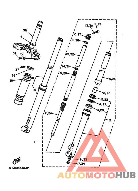 Front fork assy(ur silv
