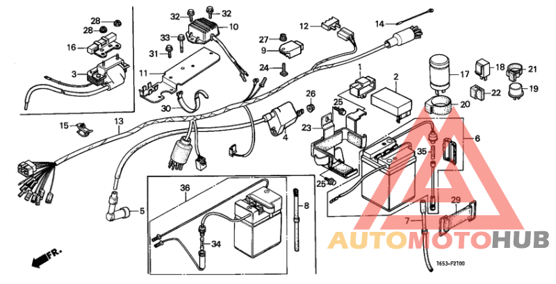 Wire harness/battery/ ignition coil