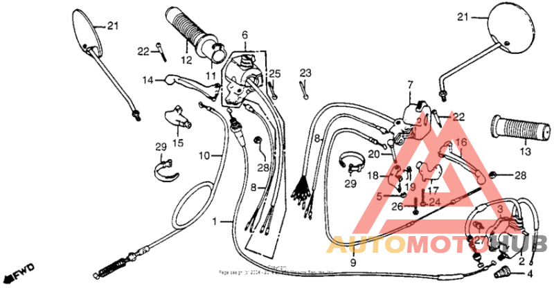 Handle lever + switch + cable 81
