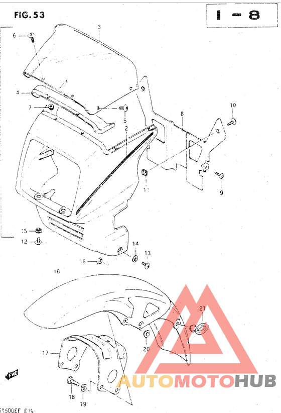 Cover headlamp - front fender