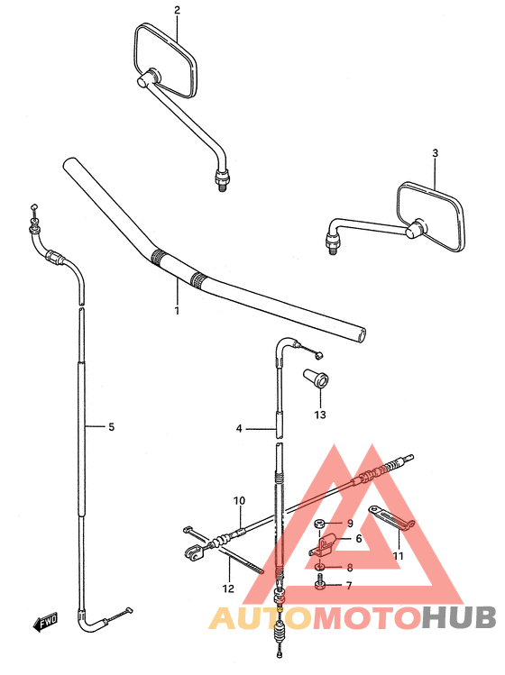 Handlebar - control cable