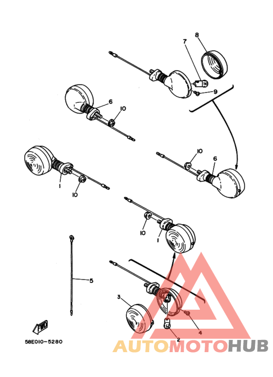 Rear flasher light assy