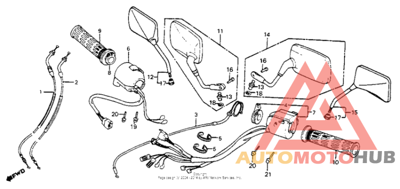 Control levers + switches + cables