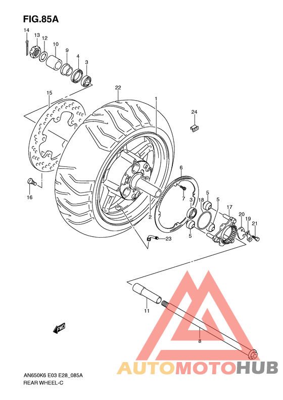 Rear wheel complete assy
