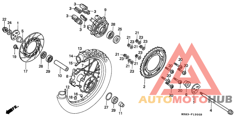 Rear wheel complete assy