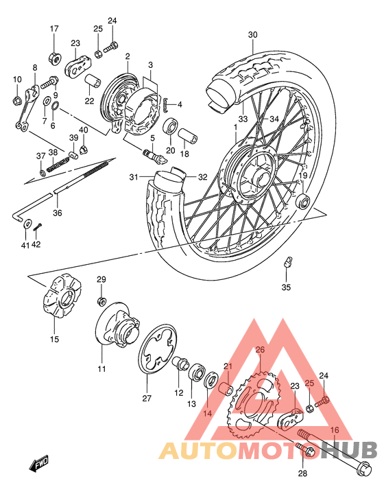 Rear wheel complete assy
