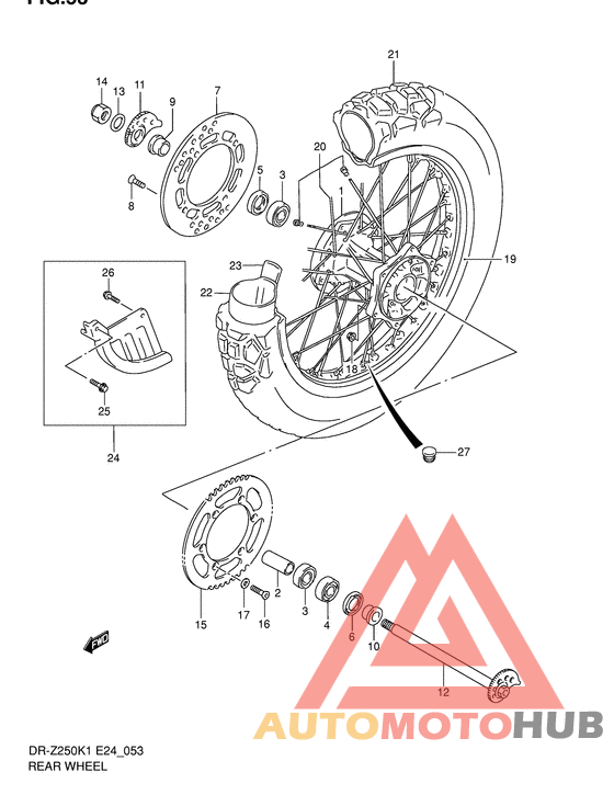 Rear wheel complete assy