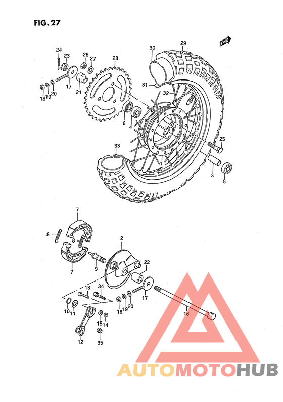 Rear wheel complete assy