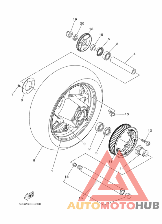 Rear wheel complete assy