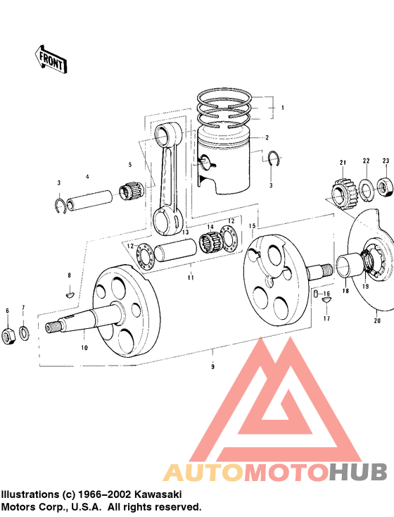 Crankshaft/piston/rotary valve
