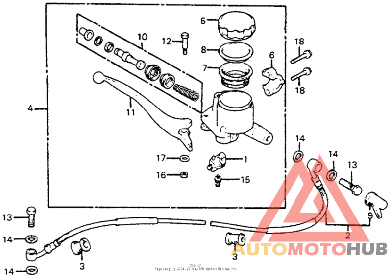 Front brake master cyl.