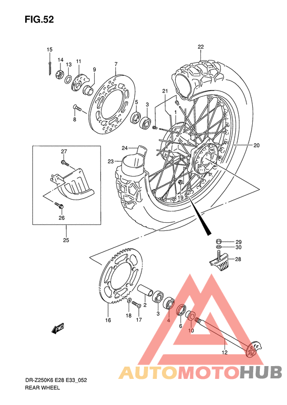 Rear wheel complete assy