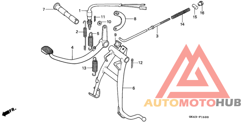 Main stand/brake pedal