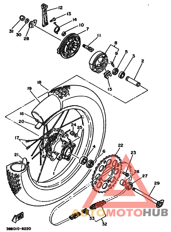 Rear wheel complete assy