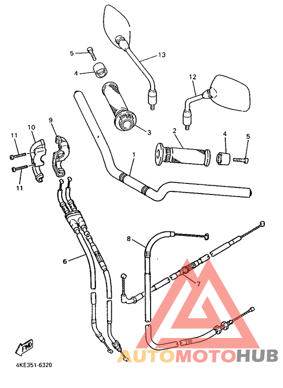 Steering handle. cable