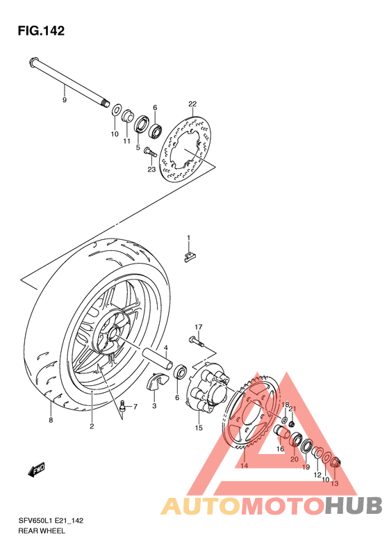 Rear wheel complete assy