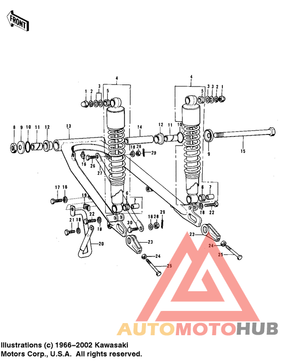 Swing arm/shock absorbers