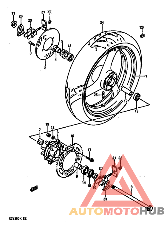 Rear wheel complete assy