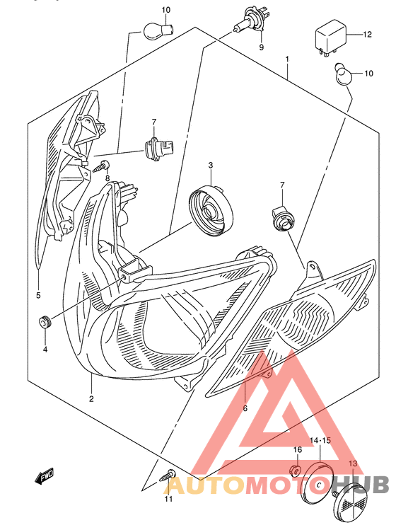 Front combination lamp