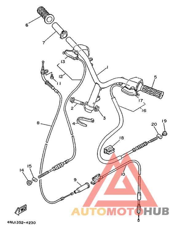 Steering handle. cable
