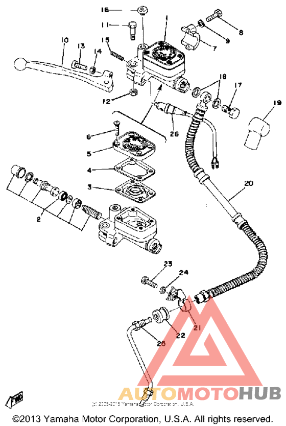 Master cylinder brake hose