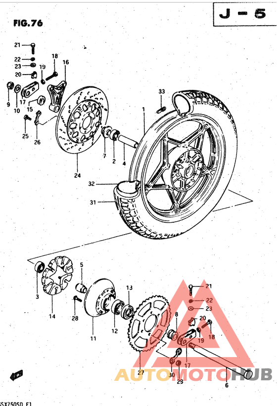 Rear wheel complete assy