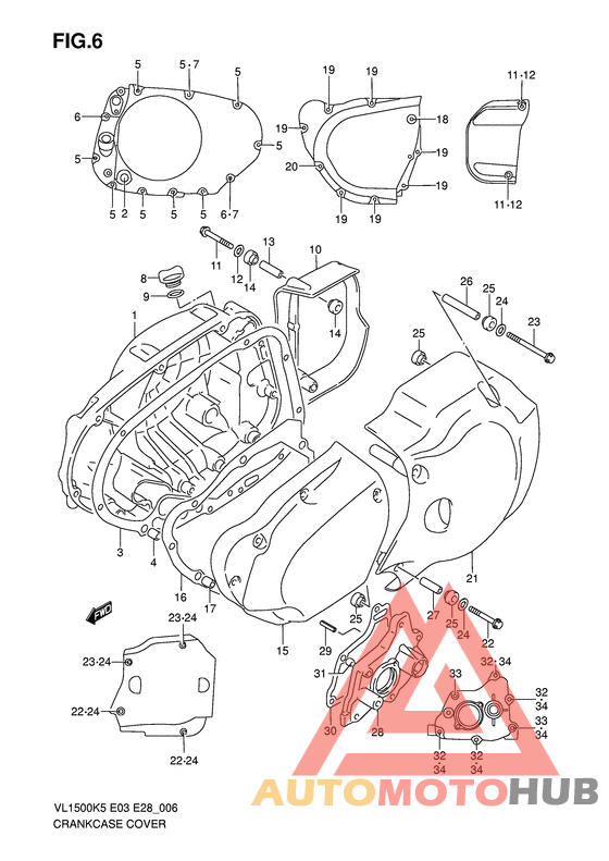 Crankcase cover ass`y  (v