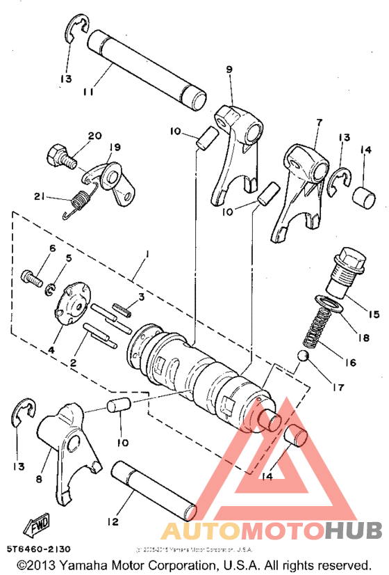 Shift cam - shift fork