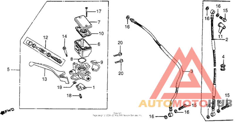 Front brake master cylinder 81
