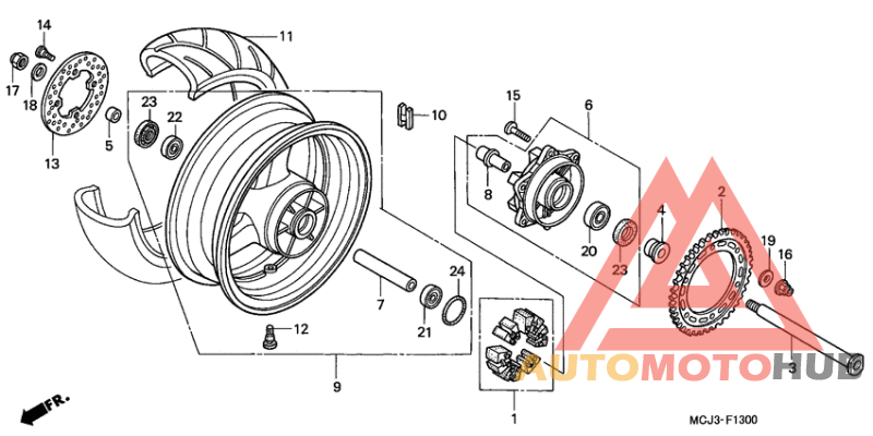 Rear wheel complete assy