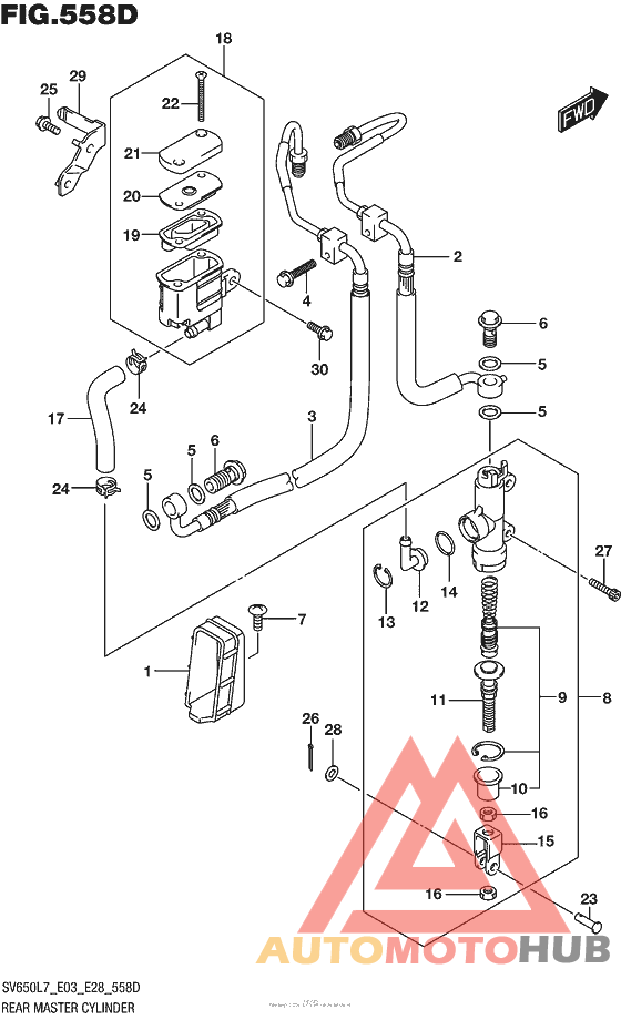 Rear Master Cylinder (Sv650Al7 E33)