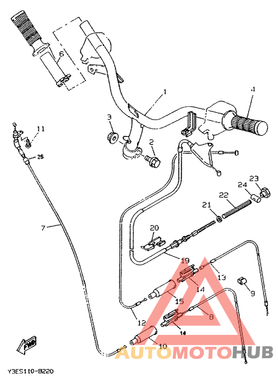 Steering handle. cable
