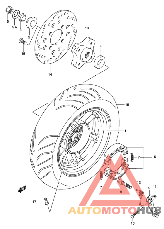 Rear wheel complete assy