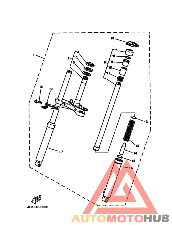 Front fork assy(ur silv